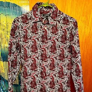 Men’s Express dress shirt Paisley Extra Small Extra Slim